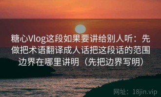 糖心Vlog这段如果要讲给别人听：先做把术语翻译成人话把这段话的范围边界在哪里讲明（先把边界写明）